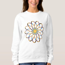 Blu-blomma i abstrakt t shirt