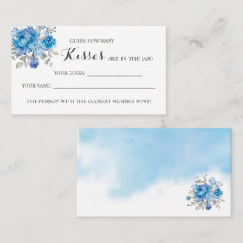 Blu Flower Hur många Kisses Möhippa-spelkort Placeringskort
