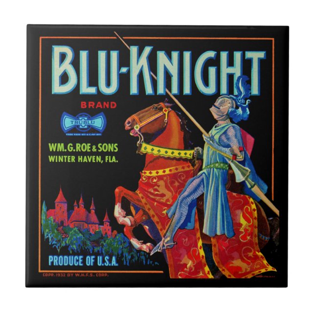 Blu Knight Fruit Label Kakelplatta (Framsidan)