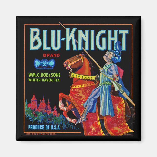 Blu Knight Fruit Label Magnet (Framsidan)