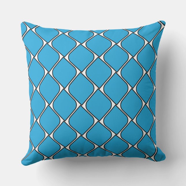 blu strips heart throw pillow kudde (Baksida)