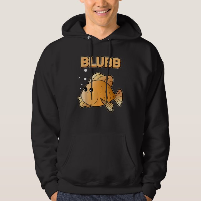 Blubb Goldfish Cute Fish Aquarium Fish Goldfish Hoodie (Framsida)