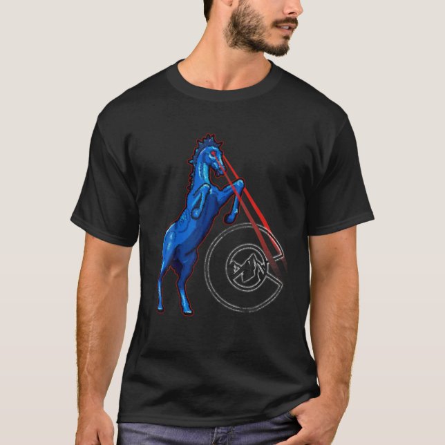 Blucifer - Denver Airport Creepy Horse T Shirt (Framsida)