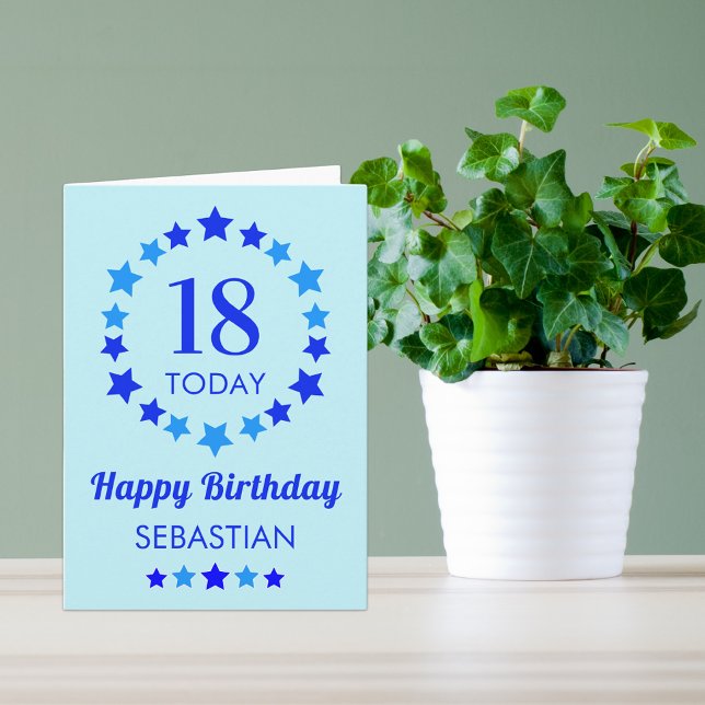 Blue 18 Today eller något Anpassade i åldern Birth Kort (Skapare uppladdad)