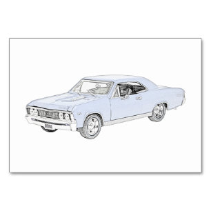 Blue 1967 Chevy Chevelle Bordsnummer