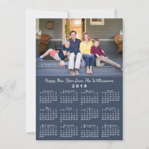 Blue 2019 Calendar 2 Anpassningsbar Foton Gott nyt Julkort