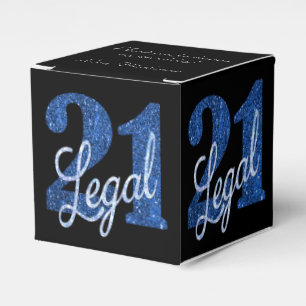 Blue 21 och Legal   Anpassat namn 21:a födelsedage Presentaskar