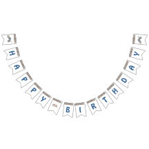 Blue 4 Wheeler Quad Bike Bunting Flaggor