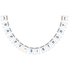 Blue 4 Wheeler Quad Bike Bunting Flaggor