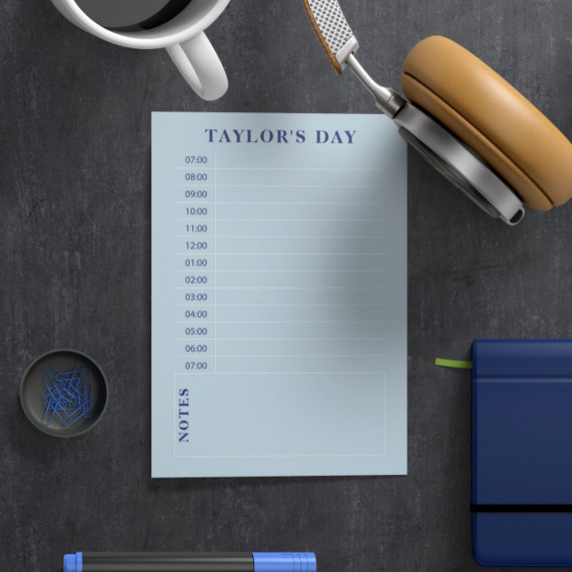 Blue 7 AM - 7 EM Daily Planering Post-it Block (Skapare uppladdad)