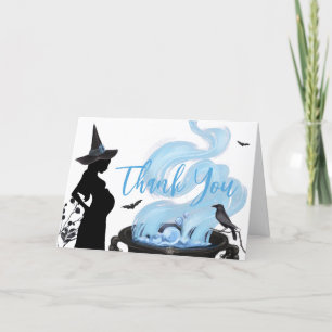 Blue A Baby brinner Halloween Baby Shower Tack Kort