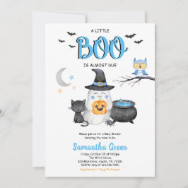 Blue A Little Boo Baby Shower Inbjudningar
