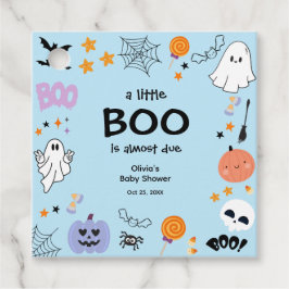 Blue A Little Boo Cute Ghost Halloween Baby Shower Gåvor Etiketter