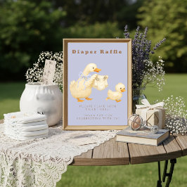 Blue A Silly Goose Diaper Raffle Table Sign  Inbjudningar