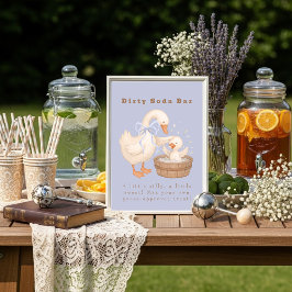 Blue A Silly Goose Dirty Soda Bar Sign Inbjudningar