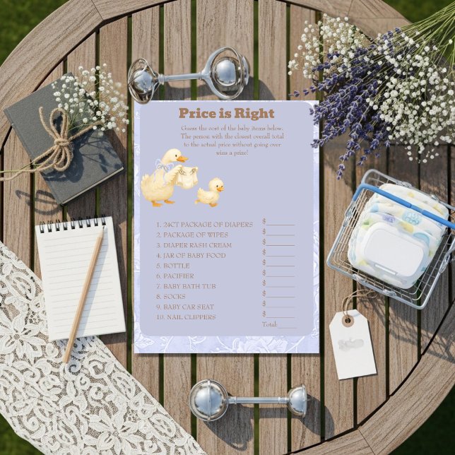 Blue A Silly Goose Price is Right Game card Inbjudningar (Blue A Silly Goose Price is Right Game card)