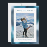 Blue Abstract Gradient Hanukkah Photo Julkort<br><div class="desc">A modern Hanukkah photo card with abstract gradient background in shades of blue. Upload your own photo. On the back of the card you can enter a longer message.</div>