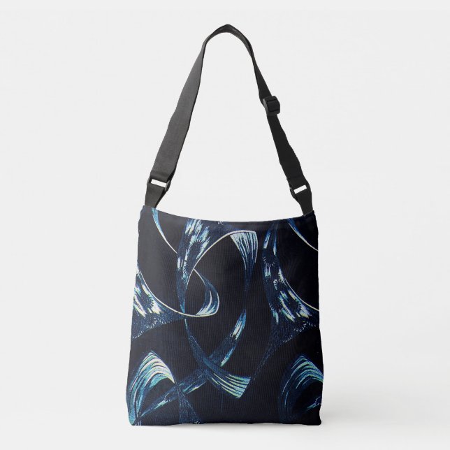 Blue Abstract Minimalist Crossbody bag Axelväska (Framsida)