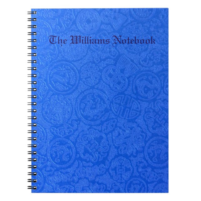 Blue Abstrakt Doodle Mönster Anteckningsbok (Framsidan)