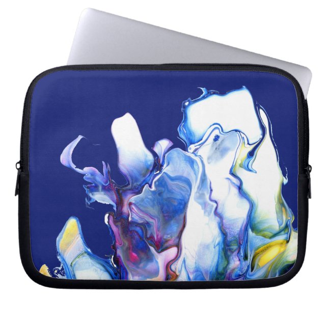 Blue Abstrakt Fluid Art Laptop sleeve (Framsidan)