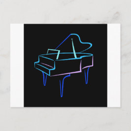 Blue Abstrakt Grand Piano Vykort