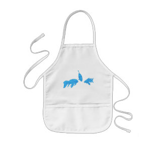 Blue Abstrakt Koi Fish Aprons för barn Barnförkläde