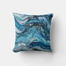 Blue Abstrakt Modern Kudde