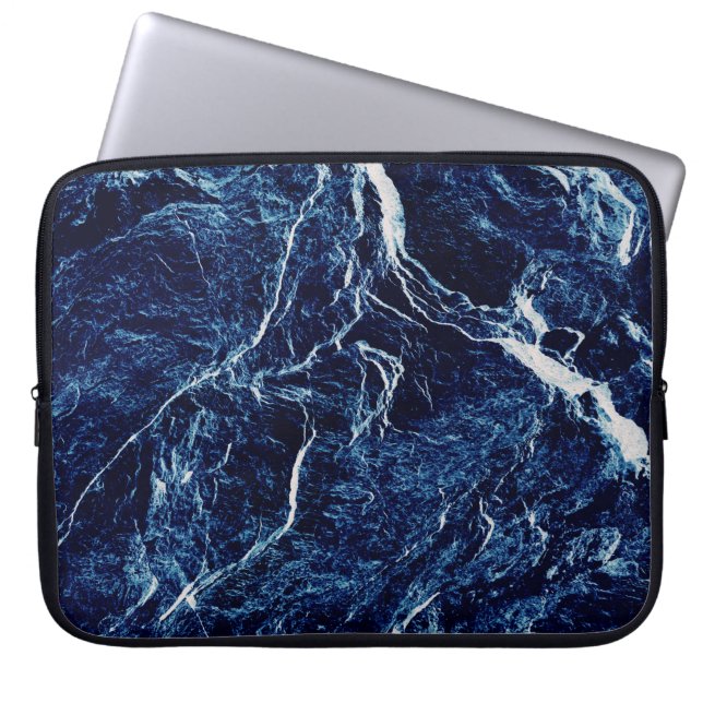 Blue Abstrakt Mönster Laptop Fodral (Framsidan)