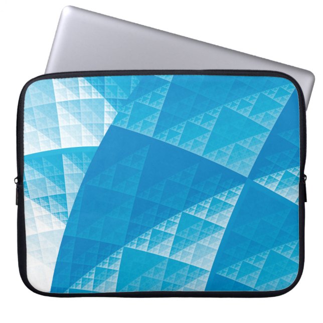 Blue abstrakt mönster laptop sleeve (Framsidan)
