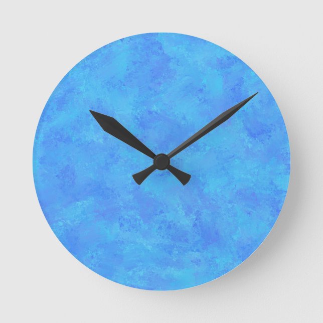 Blue Abstrakt Mönster Rund Klocka (Framsida)