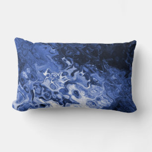 Blue Abstrakt Träd Art Lumbarkudde