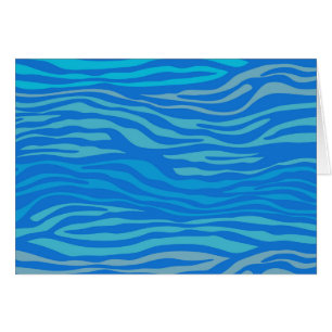 Blue Abstrakt Zebra Rand Hälsningskort