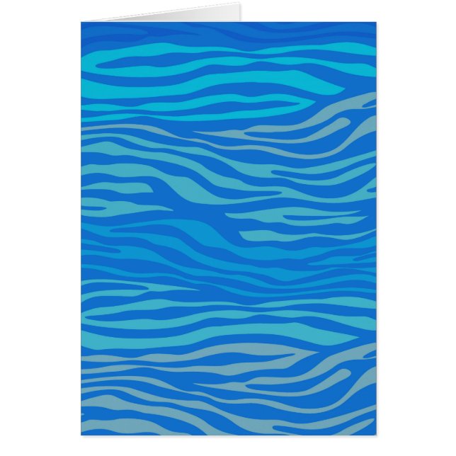Blue Abstrakt Zebra Rand Hälsningskort (Framsidan)