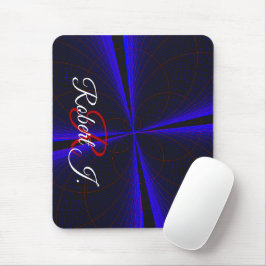 Blue Accent Clover Leaf Geometric Mouse Pad Musmatta