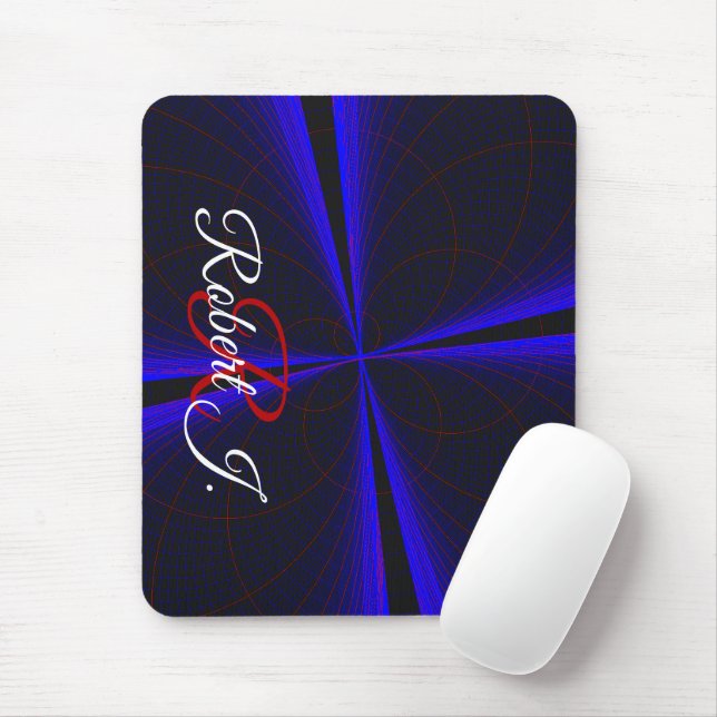 Blue Accent Clover Leaf Geometric Mouse Pad Musmatta (Med mus)