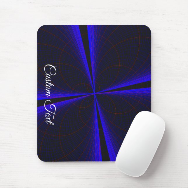 Blue Accent Clover Leaf Geometric Mouse Pad Musmatta (Med mus)