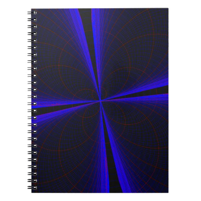 Blue Accent Clover Leaf Geometric Spiral Notebook Anteckningsbok (Framsidan)