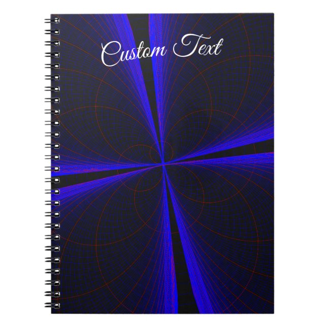 Blue Accent Clover Leaf Geometric Spiral Notebook Anteckningsbok (Framsidan)