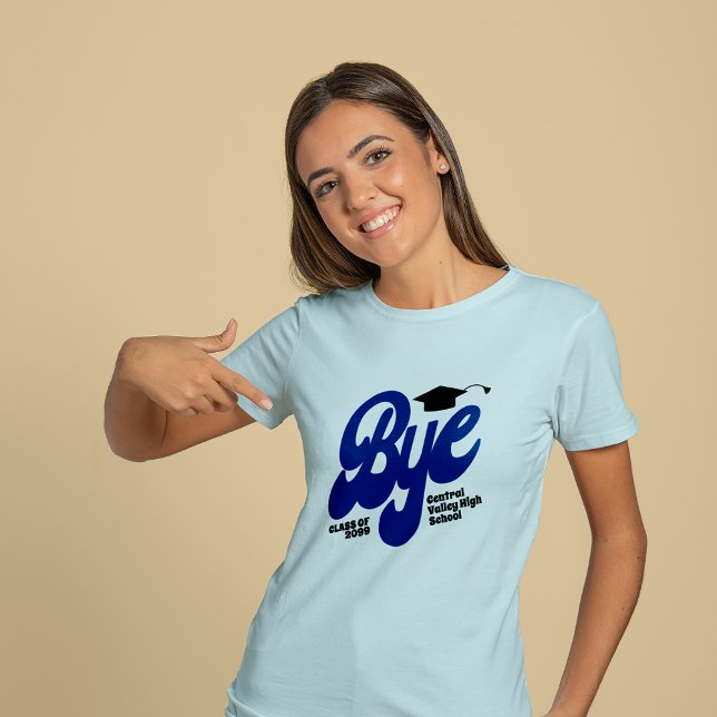 Blue Adjö Studentmössa Senior T Shirt (Skapare uppladdad)