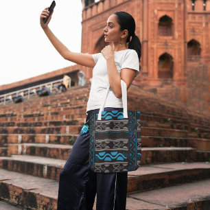 Blue African Aztec Tygkasse