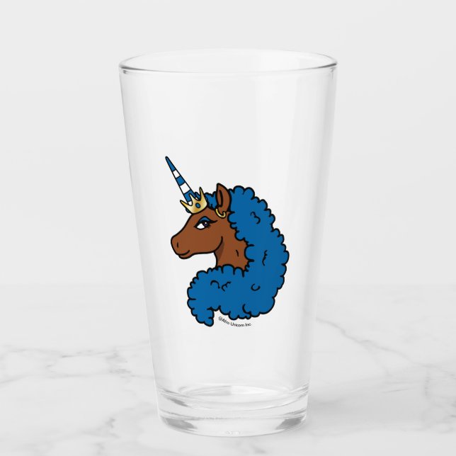Blue Afro Unicorn Glaskopp (Framsida)