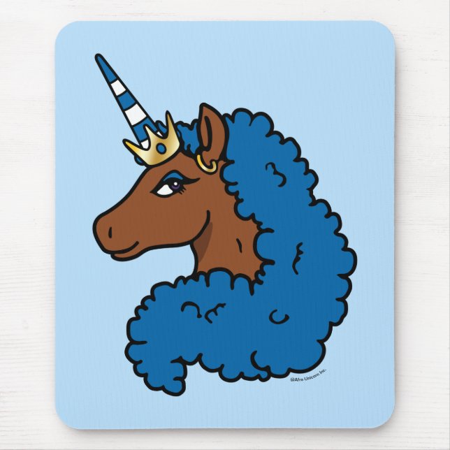 Blue Afro Unicorn Musmatta (Framsidan)
