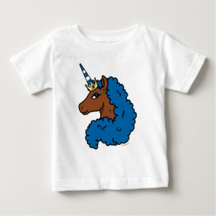 Blue Afro Unicorn T Shirt