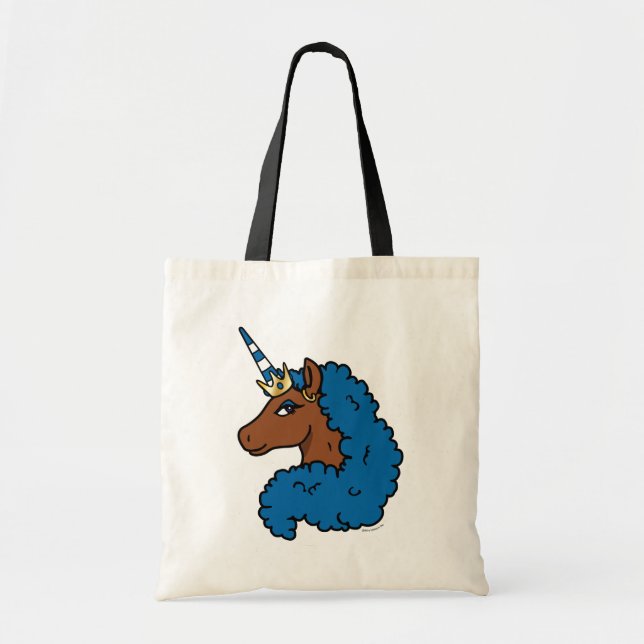 Blue Afro Unicorn Tygkasse (Framsidan)