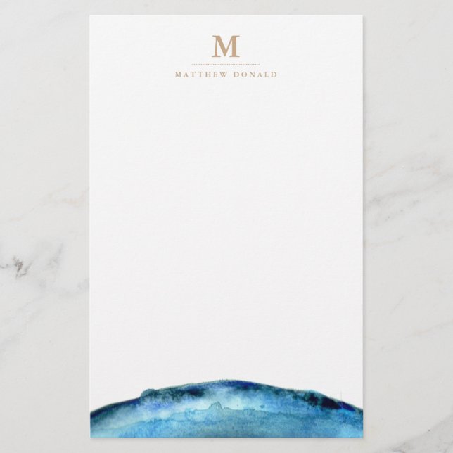 Blue Agate Stationery Brevpapper (Framsida)