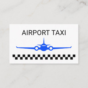 Blue Airplane Airport Tax Service Visitkort