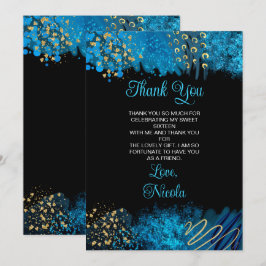 Blue Alcohol Ink Sweet Sixteen Tack Kort