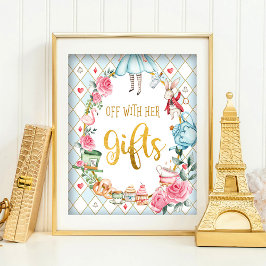 Blue Alice i Wonderland OFF MED HER GIFTS-signatur Poster