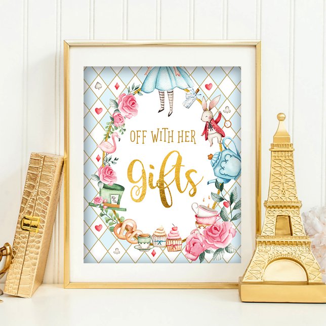 Blue Alice i Wonderland OFF MED HER GIFTS-signatur Poster (Skapare uppladdad)