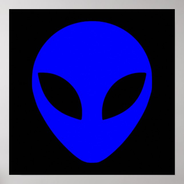 Blue Alien Head Poster (Framsidan)